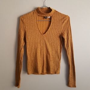 H&M Divided Gold Long Sleeve Top